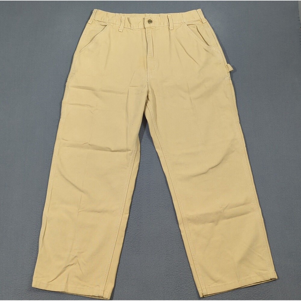 Carhartt Pants Men's 36x36 Fits 33x28 Beige Cotton B11 WET Carpenter Utility
